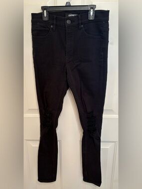Express Black High-Rise Distressed Skinny Jeans